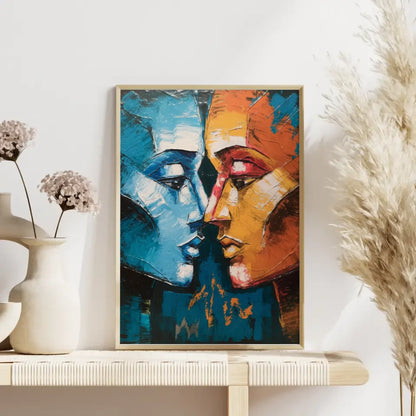Abstrakte Poster mit zwei Gesichtern in Farbe 4