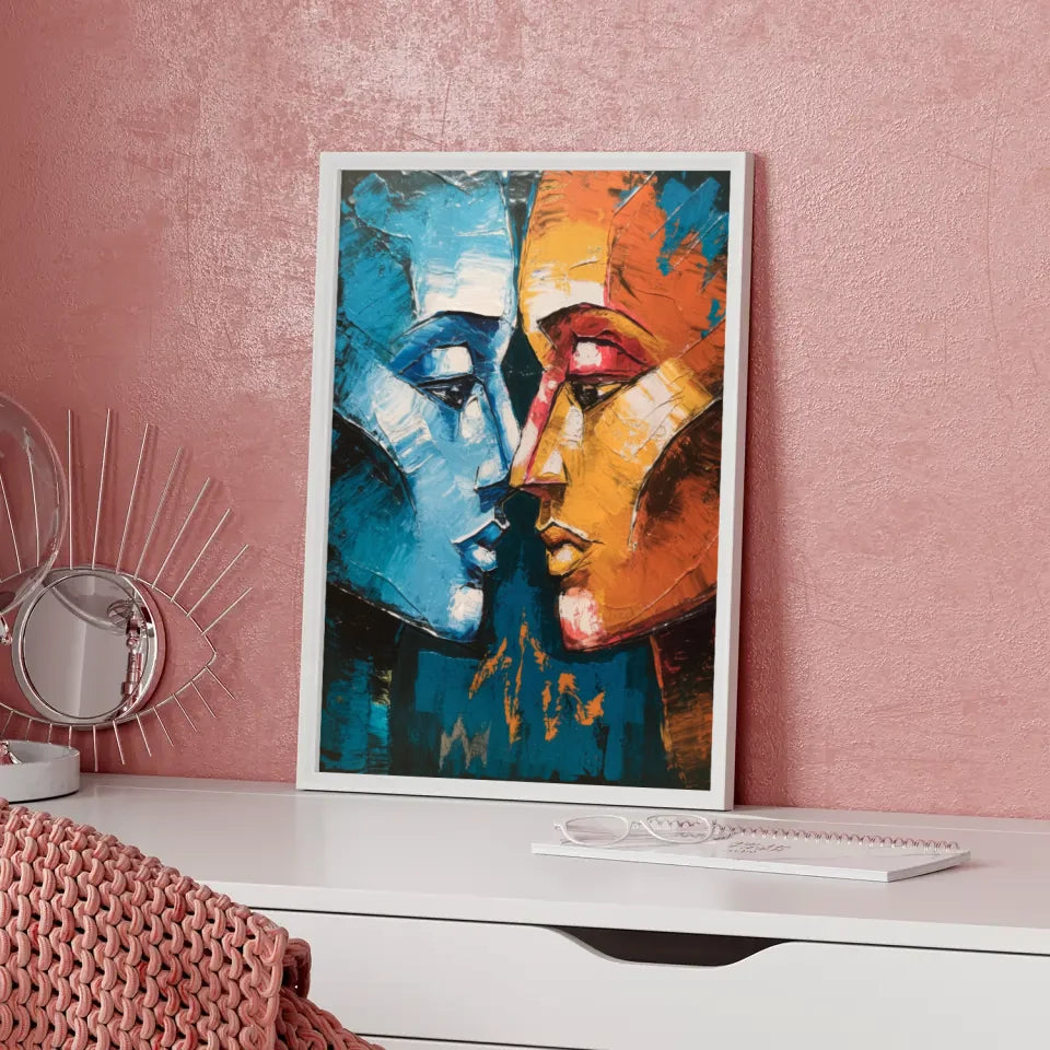 Abstrakte Poster mit zwei Gesichtern in Farbe 5