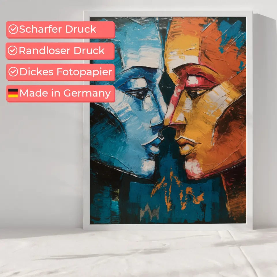 Abstrakte Poster mit zwei Gesichtern in Farbe 6