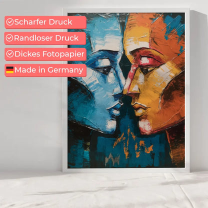 Abstrakte Poster mit zwei Gesichtern in Farbe 6