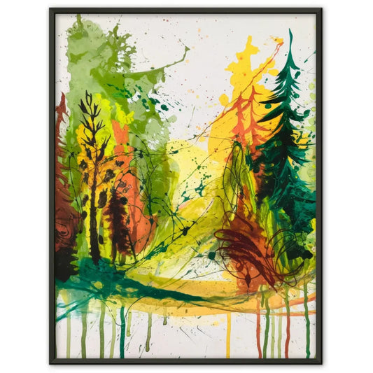 Abstrakte Katzenfreunde Poster mit lebendigen Farben und Mustern 1