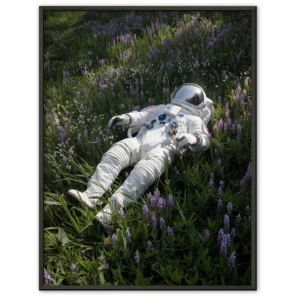 Astronaut Poster auf grüner Wiese mit Blumen für jeden Raum 1