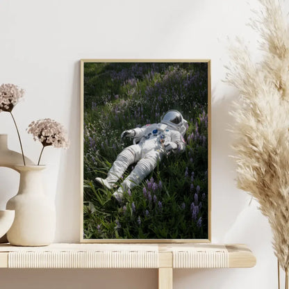 Astronaut Poster auf grüner Wiese mit Blumen für jeden Raum 4