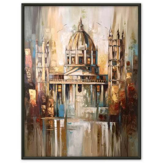 Abstraktes Poster Canterbury Kunstwerk in warmen Erdtönen 1