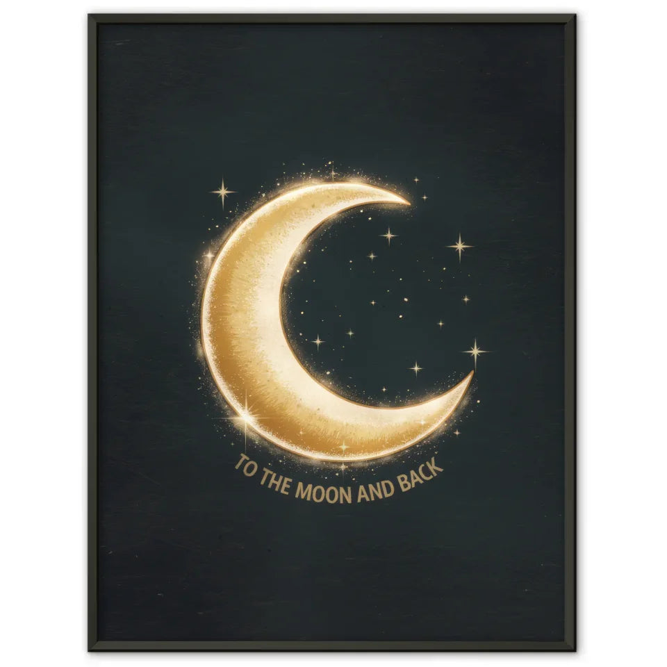 Mondsichel Poster mit magischem Licht und Sternen für Traumliebhaber 1