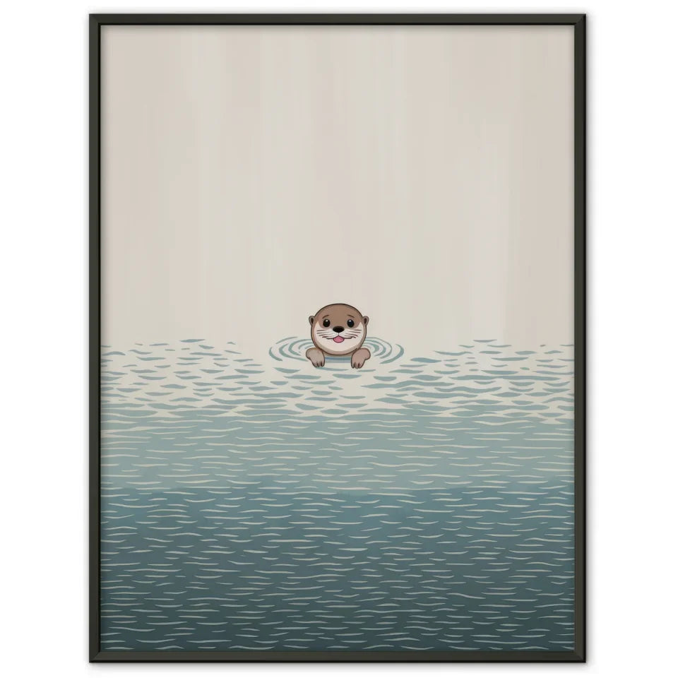 Charming Poster mit niedlichem Otter auf Wasser 1