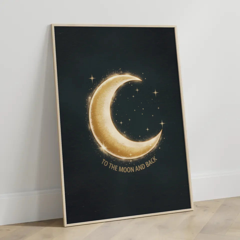 Mondsichel Poster mit magischem Licht und Sternen für Traumliebhaber 3