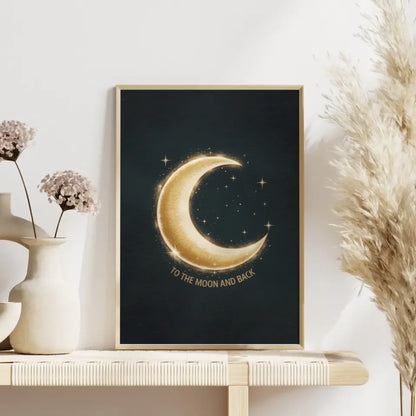 Mondsichel Poster mit magischem Licht und Sternen für Traumliebhaber 4