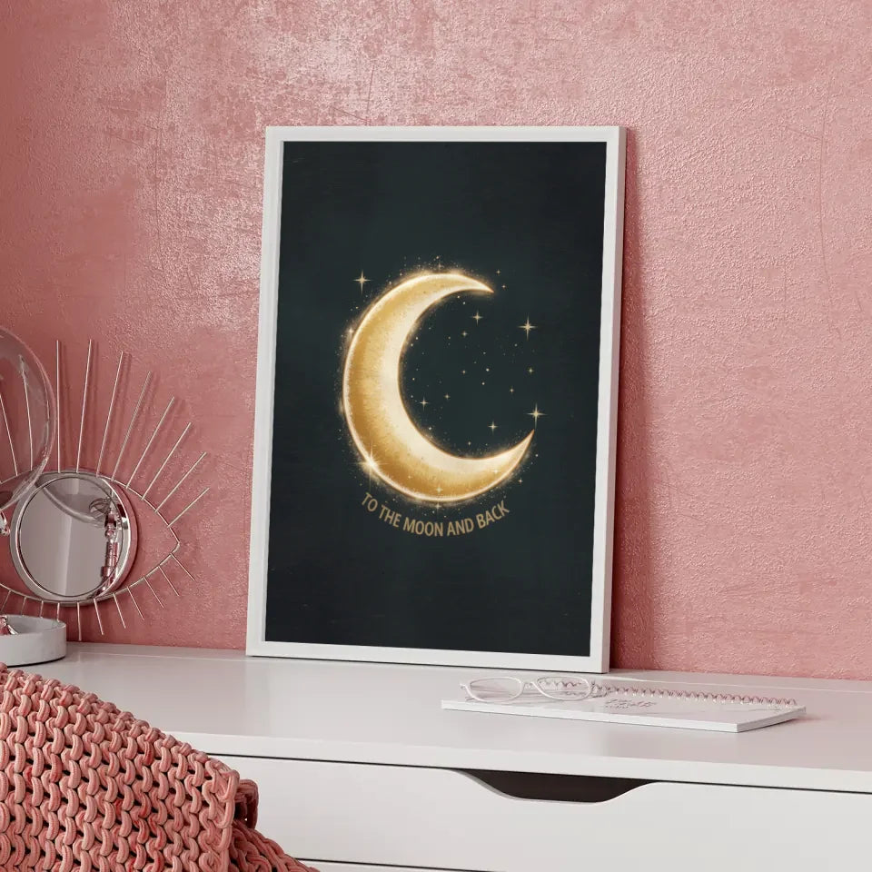 Mondsichel Poster mit magischem Licht und Sternen für Traumliebhaber 5