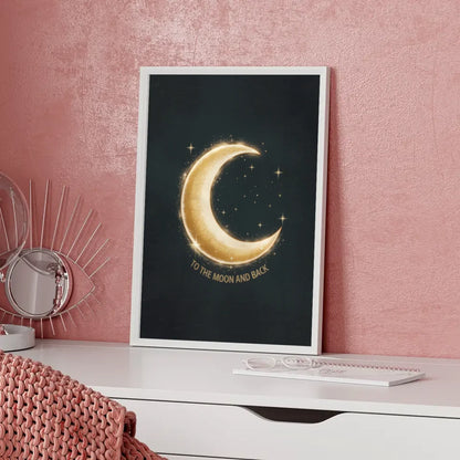 Mondsichel Poster mit magischem Licht und Sternen für Traumliebhaber 5