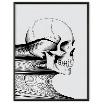 Minimalistisches Poster Schädel mit Linienmuster 1