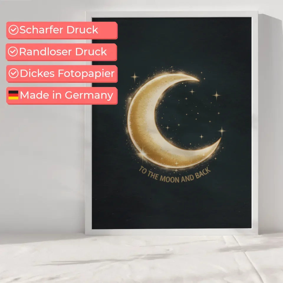 Mondsichel Poster mit magischem Licht und Sternen für Traumliebhaber 6