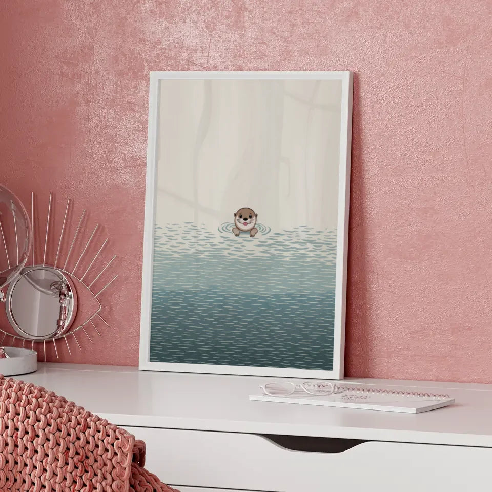 Charming Poster mit niedlichem Otter auf Wasser 5