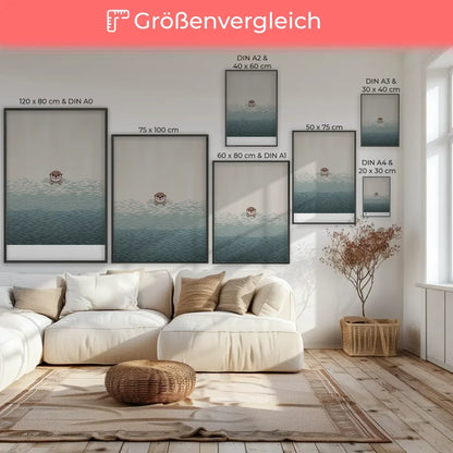 Charming Poster mit niedlichem Otter auf Wasser 7