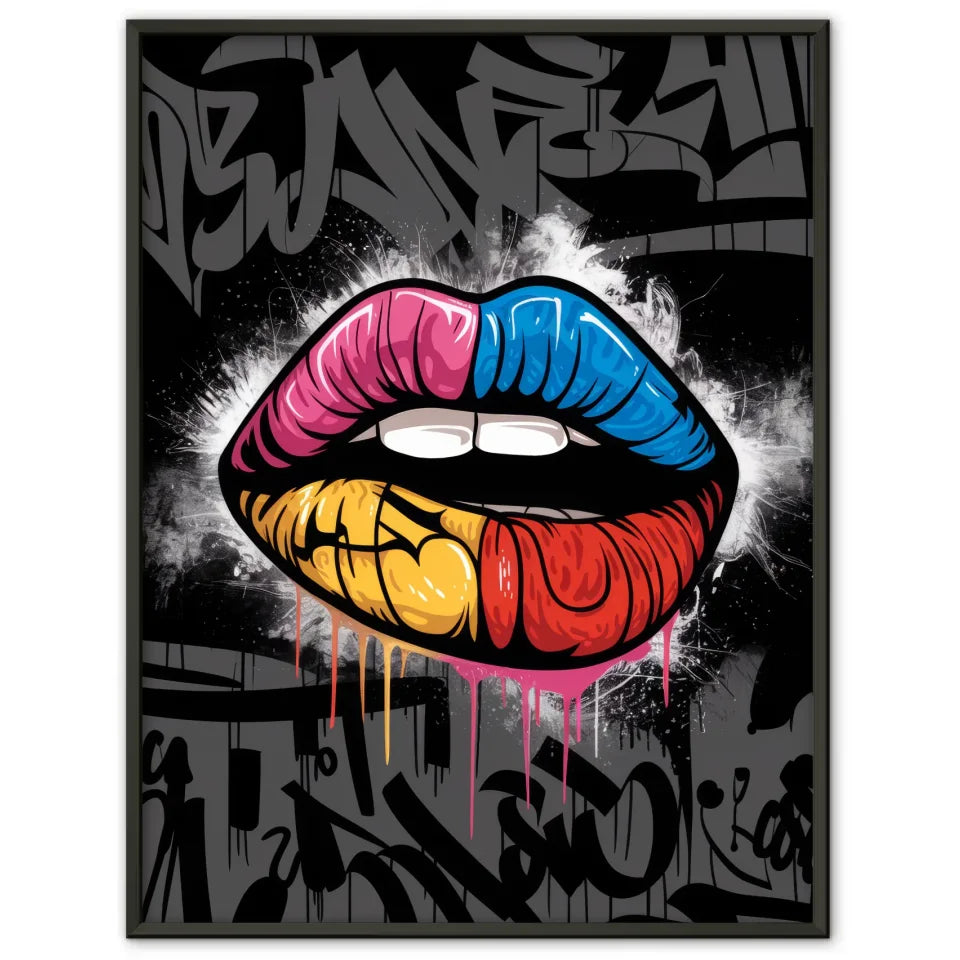 Kreativer Poster mit urbanen Lippen im Graffiti Stil 1