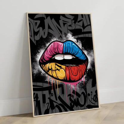 Kreativer Poster mit urbanen Lippen im Graffiti Stil 3