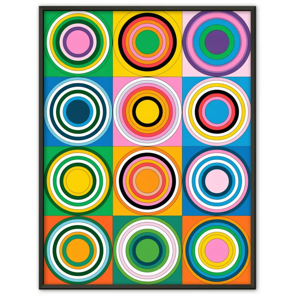 Farbige Kunst Poster mit Kreisen und Mustern in Harmonie 1