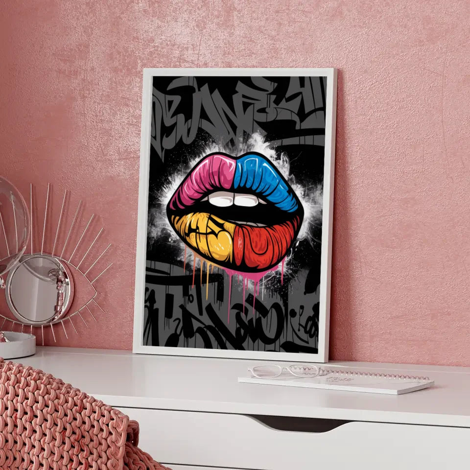 Kreativer Poster mit urbanen Lippen im Graffiti Stil 5