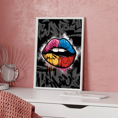 Kreativer Poster mit urbanen Lippen im Graffiti Stil 5