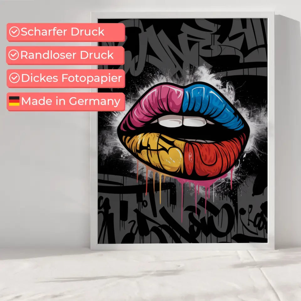 Kreativer Poster mit urbanen Lippen im Graffiti Stil 6