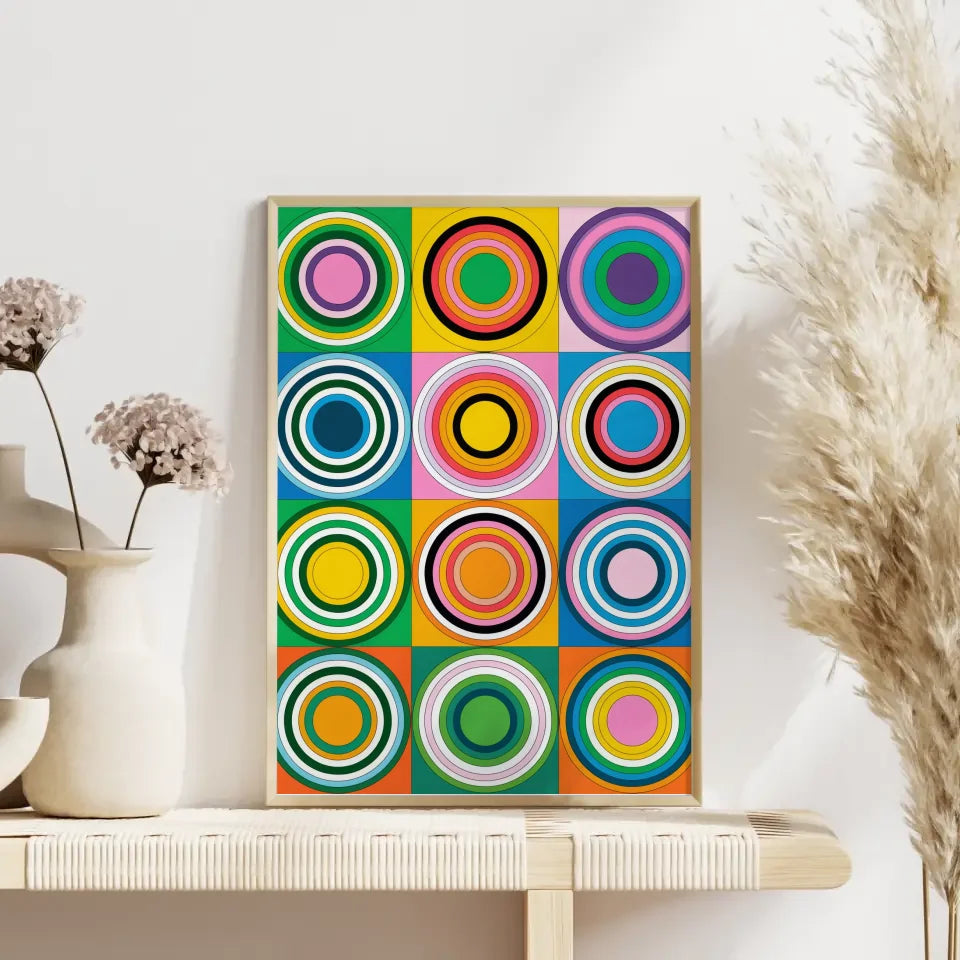 Farbige Kunst Poster mit Kreisen und Mustern in Harmonie 4