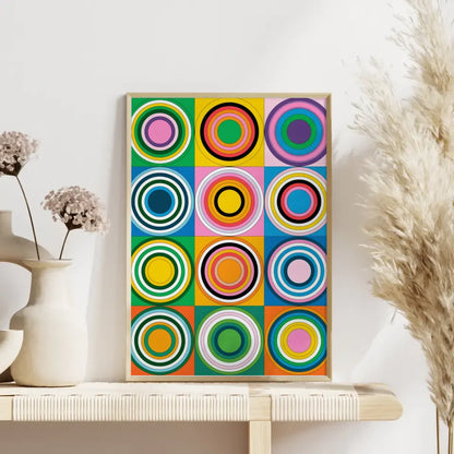 Farbige Kunst Poster mit Kreisen und Mustern in Harmonie 4