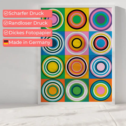 Farbige Kunst Poster mit Kreisen und Mustern in Harmonie 6