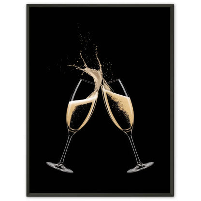 Elegante Poster mit Champagnergläsern und Spritzern 1