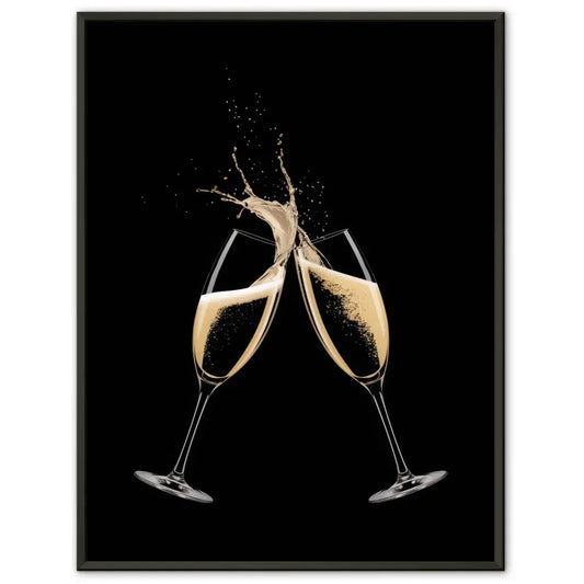 Elegante Poster mit Champagnergläsern und Spritzern 1