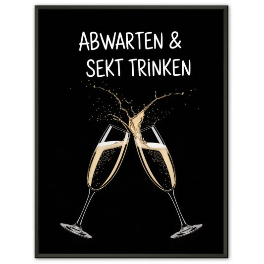 Eleganter Poster mit Champagnergläsern und Spritzmotiv für Genussliebhaber 1