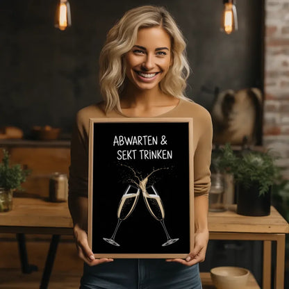Eleganter Poster mit Champagnergläsern und Spritzmotiv für Genussliebhaber 2