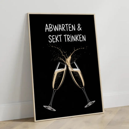 Eleganter Poster mit Champagnergläsern und Spritzmotiv für Genussliebhaber 3