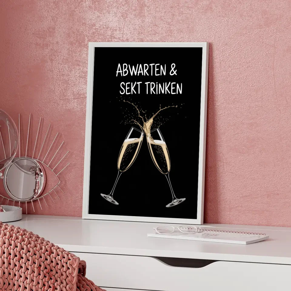 Eleganter Poster mit Champagnergläsern und Spritzmotiv für Genussliebhaber 5