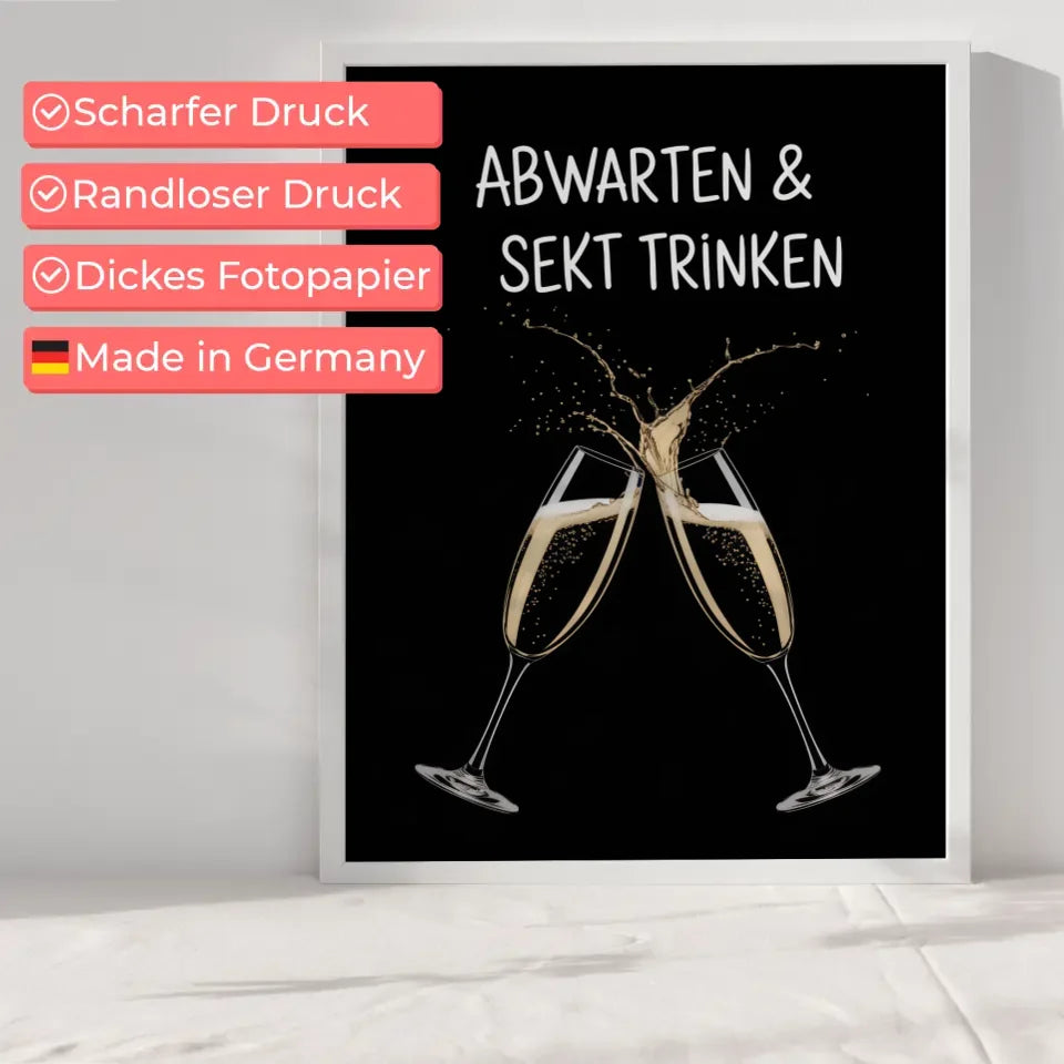 Eleganter Poster mit Champagnergläsern und Spritzmotiv für Genussliebhaber 6