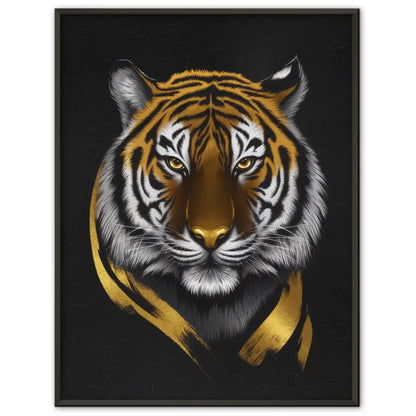 Künstlerischer Tiger Poster vor schwarzem Hintergrund