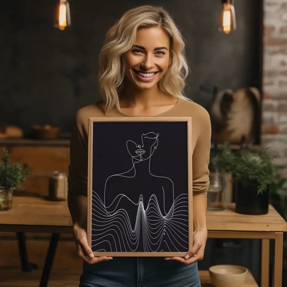 Minimalistisches Poster in Schwarzweiß für dein Zuhause