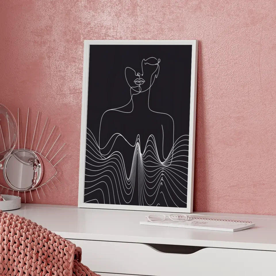 Minimalistisches Poster in Schwarzweiß für dein Zuhause