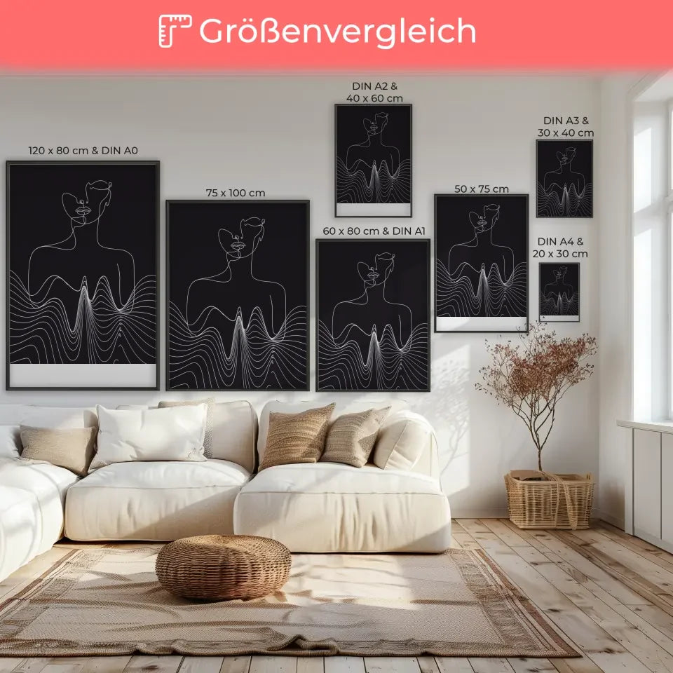 Minimalistisches Poster in Schwarzweiß für dein Zuhause