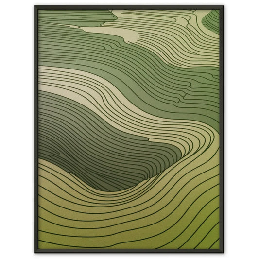 Abstraktes Poster mit sanften Hügelmotiven