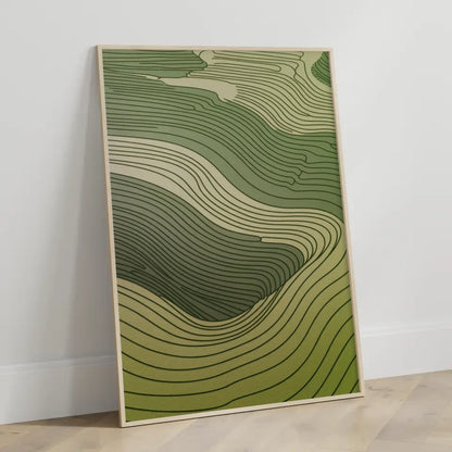 Abstraktes Poster mit sanften Hügelmotiven