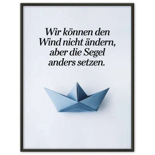 Origami Poster mit Boot und inspirierendem Zitat für dein Zuhause