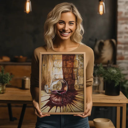 Auffälliges Poster mit avantgardistischem Frauengesicht