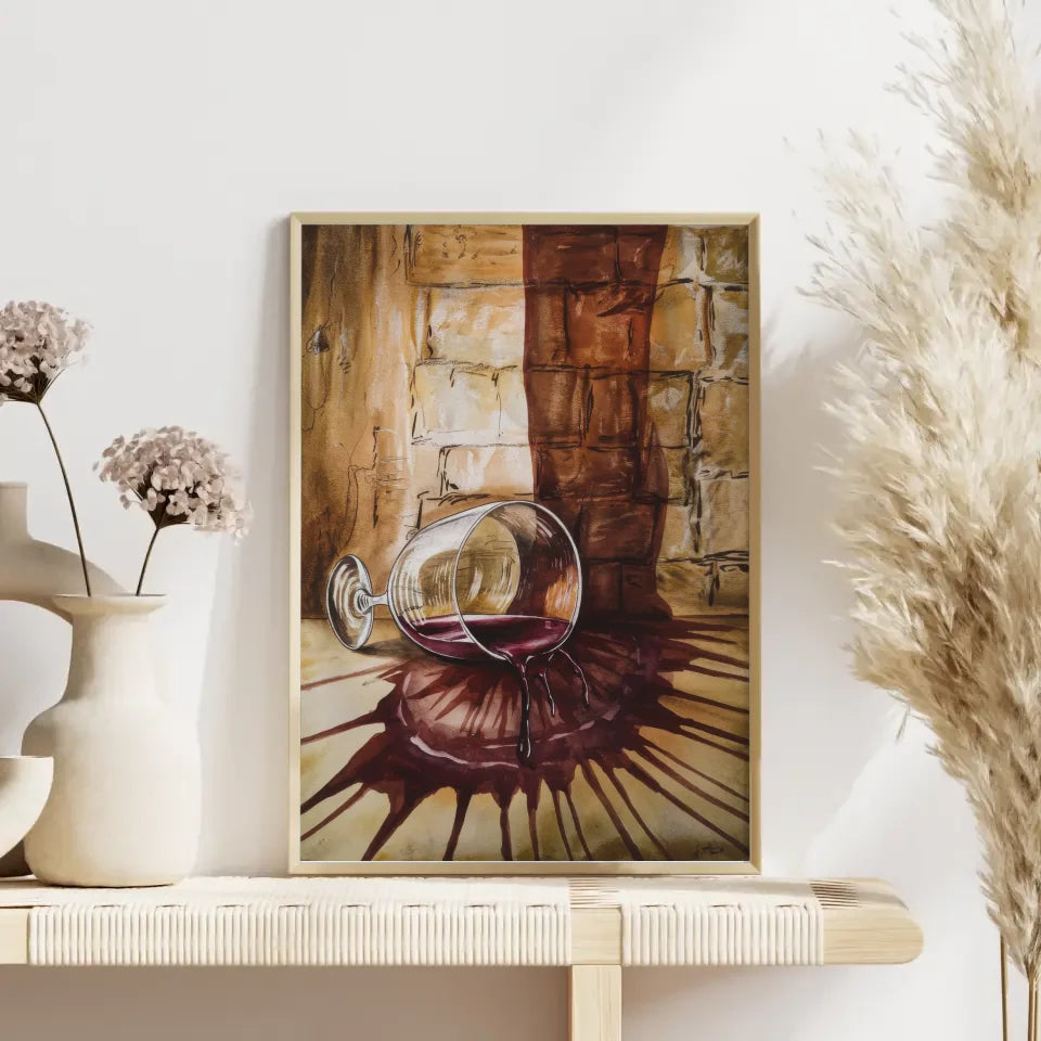 Auffälliges Poster mit avantgardistischem Frauengesicht