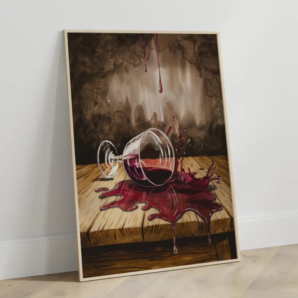 Avantgardistisches Poster mit leuchtend roten Lippen und Luxusakzenten