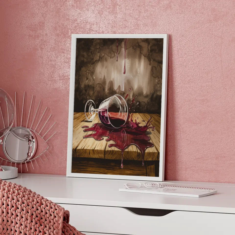 Avantgardistisches Poster mit leuchtend roten Lippen und Luxusakzenten