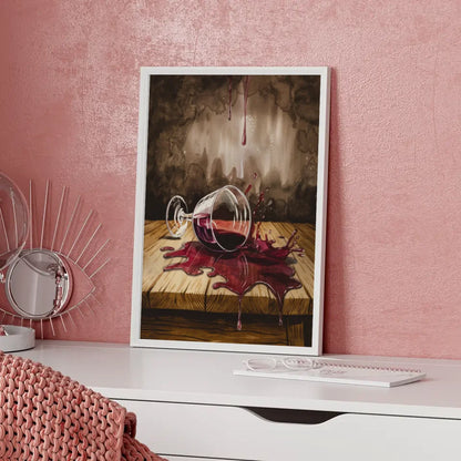 Avantgardistisches Poster mit leuchtend roten Lippen und Luxusakzenten