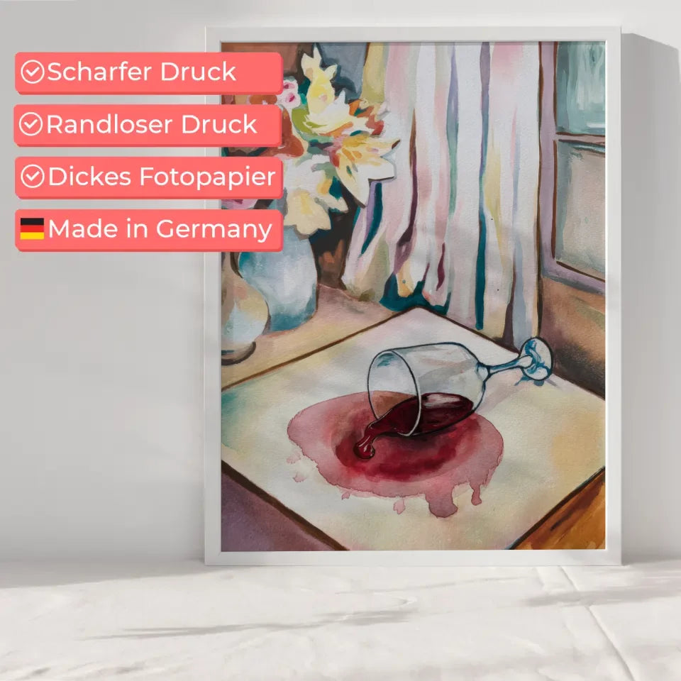 Atemberaubendes Poster mit Frauengesicht in Lila und Gold