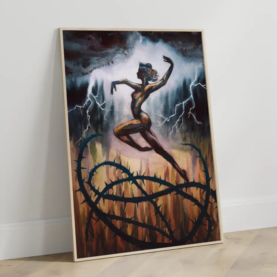 Abstrakter Radfahrer Poster für modernes Wohnzimmerdeko