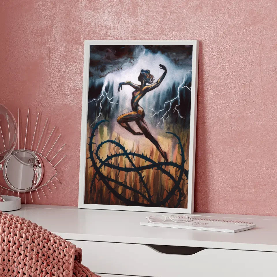 Abstrakter Radfahrer Poster für modernes Wohnzimmerdeko