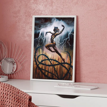 Abstrakter Radfahrer Poster für modernes Wohnzimmerdeko